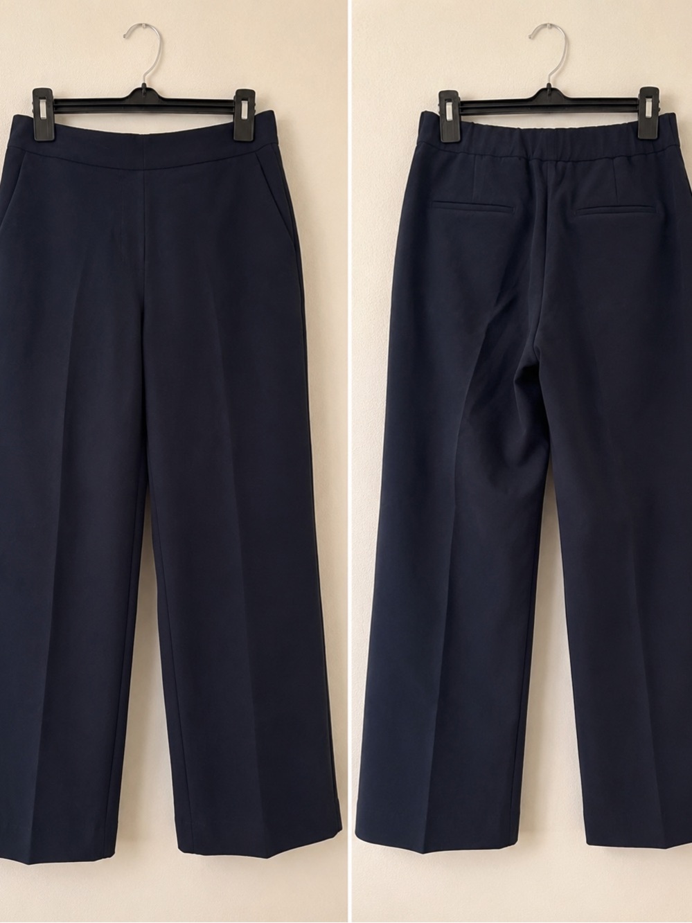 Aritzia Navy Wide-Leg Dress Pants